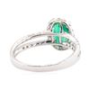 Image 3 : 1.21 ctw Emerald and Diamond Ring - 18KT White Gold