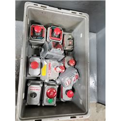 LOT OF MISC EMERGENCY STOP BUTTONS AND SWITCHES *SEE PICS FOR DETAILS*
