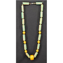 TRADE BEAD AND AMBER NECKLACE