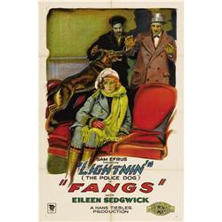 Fangs (Sun Pictures, 1926). One Sheet (27  X 41 ). Ligh