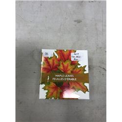 2014 Colourized photoluminescent sugar maple leaves $20. Proof. .9999 pure silver. In case and box o