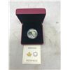 Image 4 : 2017 Seahorse $20 with coloured glass seahorse. Proof. .9999 pure silver. In case and box of issue.
