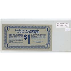 A & A Records & Tapes 1985 $1 Scrip. EF.