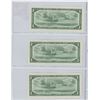 Image 2 : Lot of 3 Consecutive Serial Number 1954 Modified Portrait $1 notes. All are *A/A Replacement notes. 