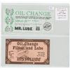 Image 1 : Lot of 2 Oil Change Scrip. 1994 Mr. Lube & 1979 Instalube. Both Unc.