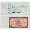 Image 2 : Lot of 2 Oil Change Scrip. 1994 Mr. Lube & 1979 Instalube. Both Unc.