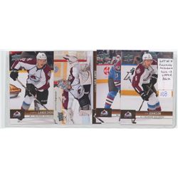 Lot of 4 Colorado Avalanche, NHL Hockey cards including Gabriel Landeskog, Semyon Varlamov, Milan He