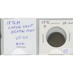 1876H Canadian Victorian Large Cent. Heaton Mint. VF-20.