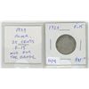 Image 1 : 1929 George V Silver 25 Cents. The year of the Great Depression. F-15. Nice for the grade.