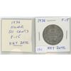 Image 1 : 1936 George V Silver 50 Cents. The last year of issue of George V. F-15. Key Date.