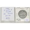 Image 1 : 1945 5 Over 5 George VI Silver 50 Cents. A scarce variety. Nice.