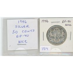 1946 George VI Silver 50 Cents. EF-40. Nice.