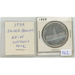 1939 Canadian Silver Dollar. Commemorates the Royal Visit to Canada by King George VI and his wife Q