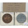Image 1 : Lot of 2 Sudbury, Ontario large medals: The Big Penny & The Big Nickel.