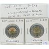 Image 1 : Lot of 2 D-Day toonies. One colourized, the other regular. Both BU from an original roll.
