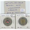 Image 1 : Lot of 2 Bill Reid toonies. One colourized, the other regular. Both BU from an original roll.