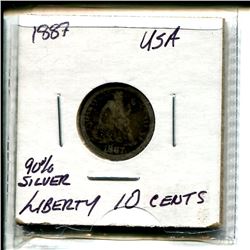 1887 USA Liberty Ten Cents