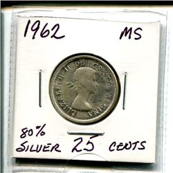 1962 Twenty Five Cents - 80% Silver
