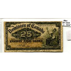 1900 Twenty Five Cent Note