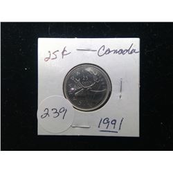 1991 Canada Twenty Five Cents