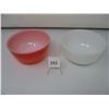 Image 1 : ANCHOR HOCKING FIRE KING SMALL MIXING BOWLS - 1 ORANGE - 1 WHITE