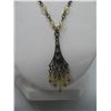 Image 3 : VINTAGE COSTUME JEWELRY - NECKLACE and MATCHING EARRINGS - 18 inch chain