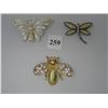 Image 1 : COSTUME JEWELRY - BROOCHES - Butterfly,  Bee,  Dragonfly