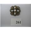 Image 1 : VINTAGE COSTUME JEWELRY  - BROOCH - FILIGRE SETTING - (Fastening pin bent)