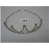 Image 1 : COSTUME JEWELRY RHINESTONE TIARA - Silvertone Setting