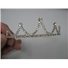 Image 2 : COSTUME JEWELRY RHINESTONE TIARA - Silvertone Setting