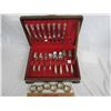 Image 1 : Silver Plate Flatware Set 34 pieces and 6 Napkin Rings