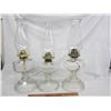 Image 1 : 3 Antique Coal Oil Lamps Complete no damage