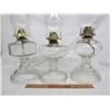 Image 2 : 3 Antique Coal Oil Lamps Complete no damage