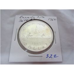 Canadian Silver Dollar 1962