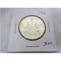 Canadian 1964 silver fifty cent piece