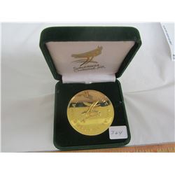 Large Saskatchewan Centennial 1905-2005 Leadership Medallion and case