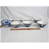 Image 1 : 8 Bue and White porcelain bowls 4 spoons no damage
