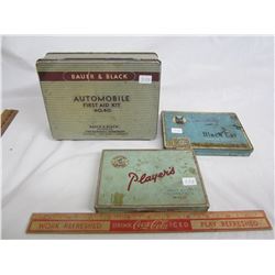 Lot of 3 tins Auto First Aid ect.