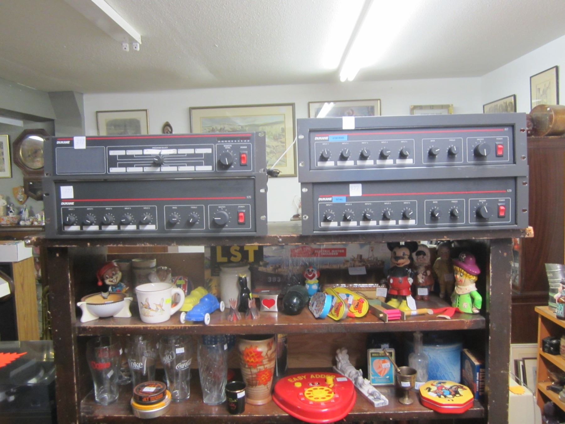 Dukane rack mount audio system controller and 3 amps DJ ,PA OR MONSTER ...