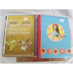 Lot of 2 Books Pokémon Training Guide and Barbie Photo Album empty