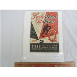 Saskatoon Quakers Hockey Team program 1951