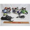 Image 1 : Lot of 8 vintage plastic motorcycles and one die cast snowmobile