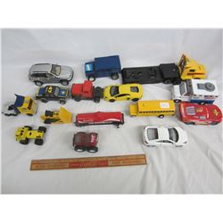 Lot of 16 mixed vintage toys cars, trucks, bus ect.