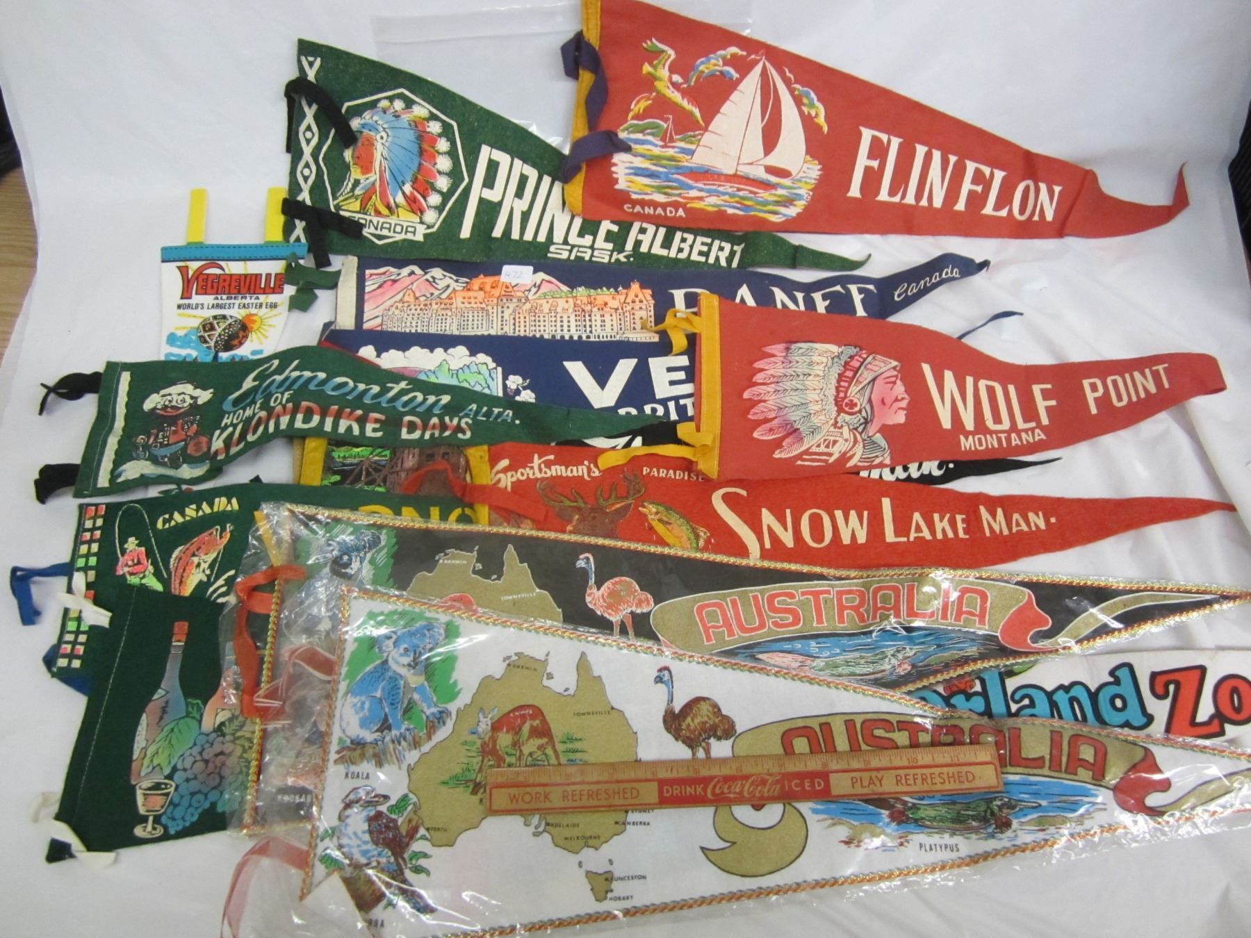Lot of 14 vintage pennants Schmalz Auctions