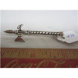 Vintage Sterling Silver Medieval Axe Broach