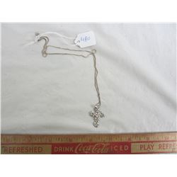 Vintage Sterling Silver Cross with silver chain