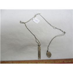 Lot of 2 Sterling Silver items Pendant and silver chain and locket chain is not sterling