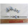 Image 1 : Matching set of costume jewelry with blue stones bracelet and 2 sets of earrings