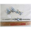 Image 2 : Matching set of costume jewelry with blue stones bracelet and 2 sets of earrings