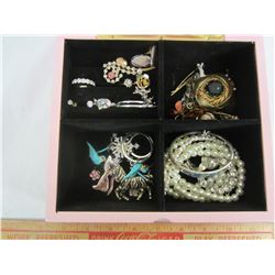 Vintage jewelry  box full of costume jewelry
